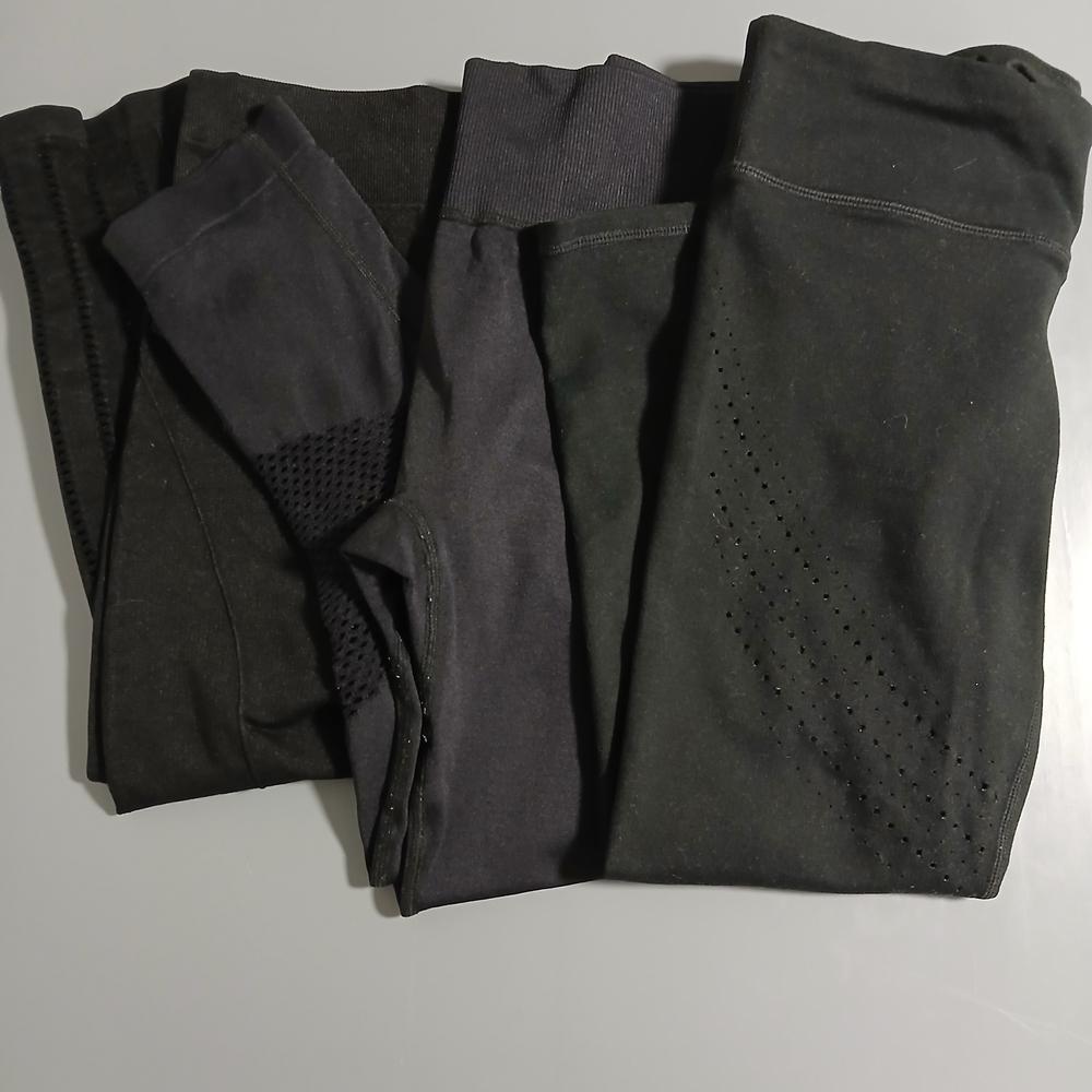 3 Piece Bundle Of Fabletics Black Capri Leggings
